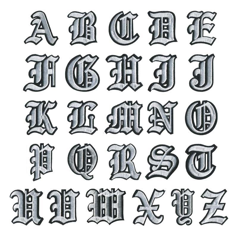 26 black-rimmed letters embroidery stamp embroidery patch ironing cloth stickers clothing accessories embroidery stickers