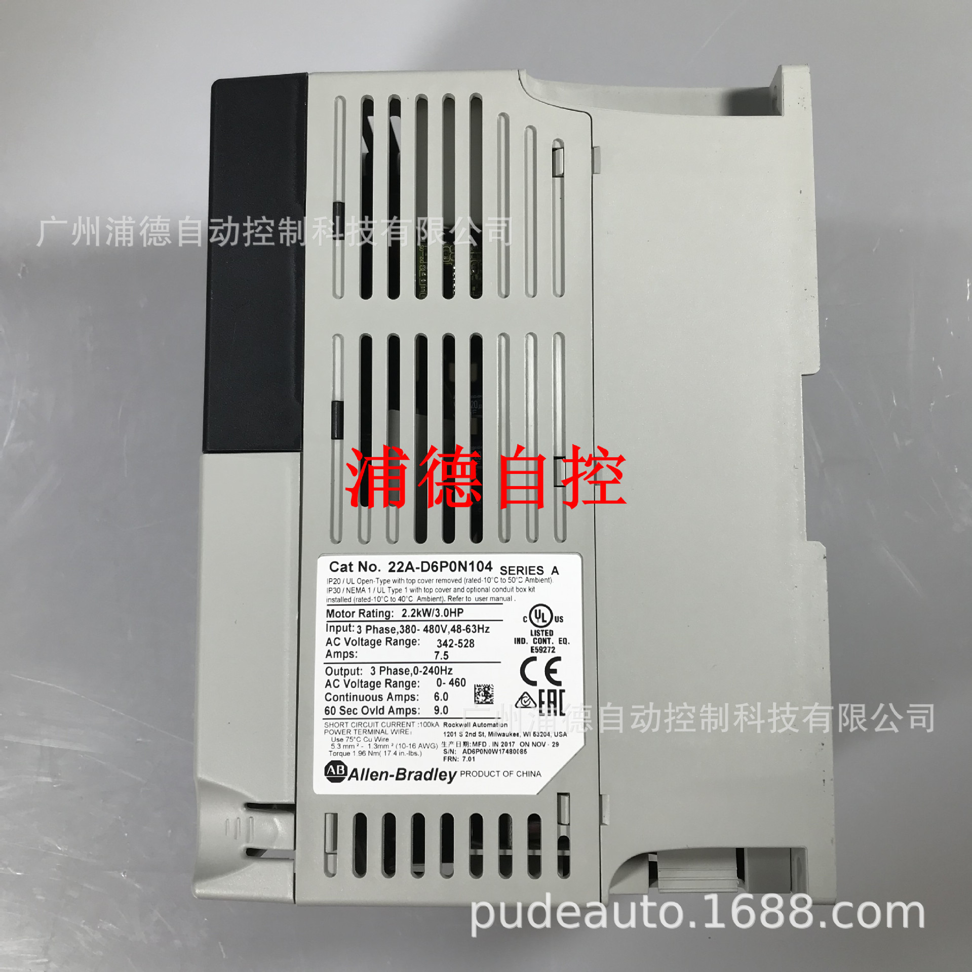 22A-D6P0N104原装现货PowerFlex 4广州浦德特价销售