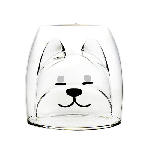 Cartoon Glass Cup Double Layer High-Temperature Candle Cup Christmas Gift Handover Gift Cup Household Use