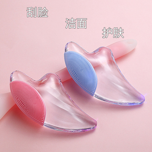 Wholesale crystal scraping board facial V face shaving beauty board roller beauty non-jade facial massager cleansing