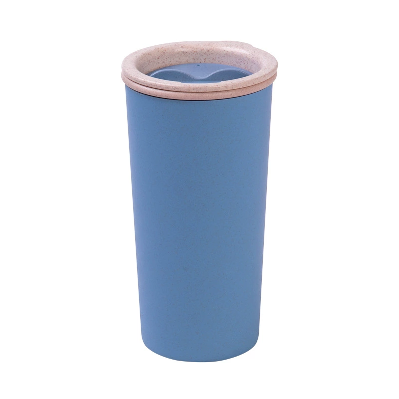Factory direct selling wheat straw double -layer insulation cup office tea cup advertising cup
