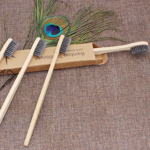 Bamboo Toothbrush Hotel Homestay Natural Wood Brush Bamboo Carbon Hair Sharp Filament Reusable Toothbrush Original Manufacturer