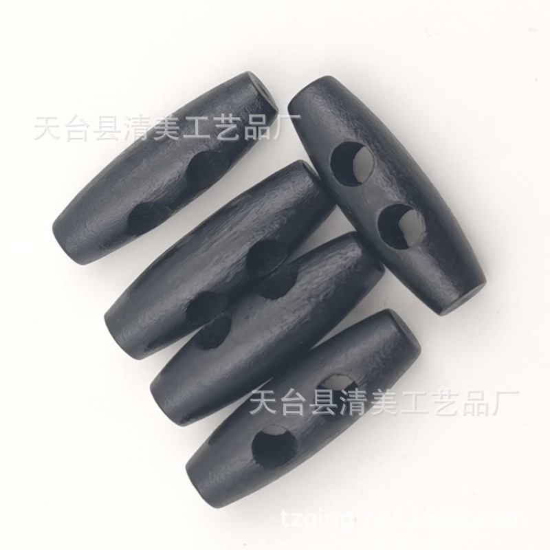 Negro Olive Hebilla 30mm Abrigo Botón de esquina Botón de madera Botón decorativo 50 un paquete