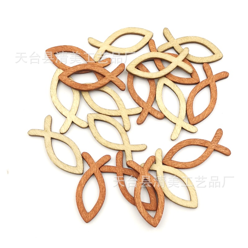 Registro profundo café Café ligero mezclado hueco madera pescado decorativo de madera registro hueco pescado 18 piezas un paquete