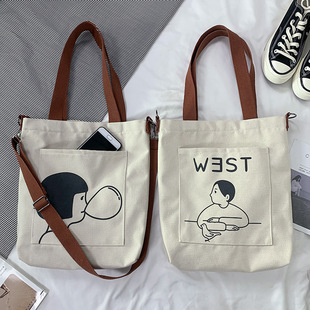 Japanese brand shoulder bag, cute capacious cloth book for students, backpack