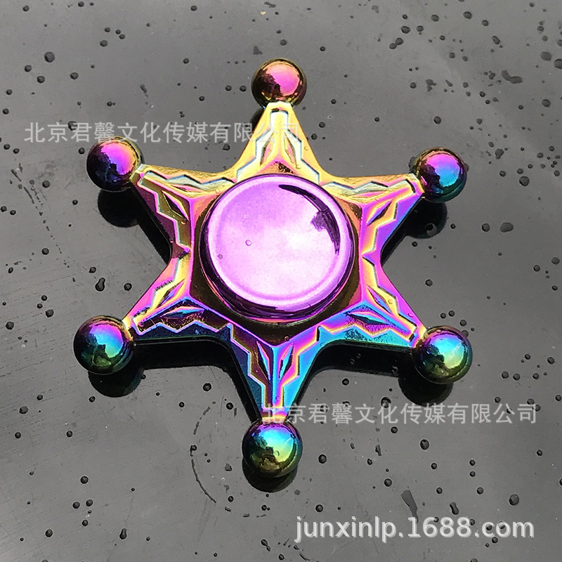 B Dedos de araña de colores, peonza, yema del dedo de metal de tres hojas, peonza de dos hojas, productos pequeños, suministro al por mayor