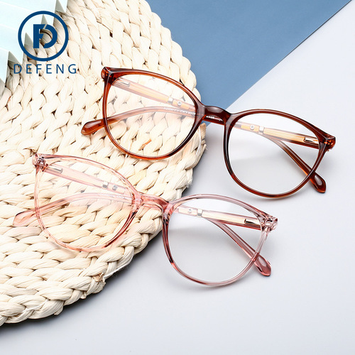 New De Feng 32000 Cross-border Plain Glasses, European and American Export Model, Myopia Glasses Frame for Women with Spring Leg for Men