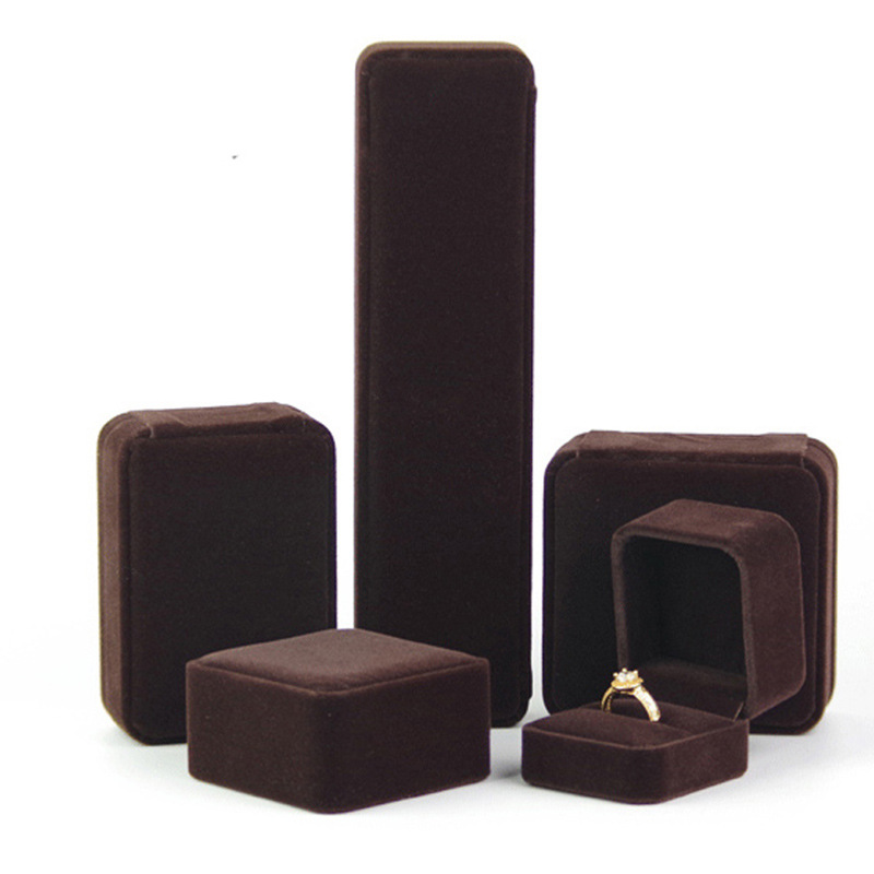 厂家直销绒布首饰饰品戒指项链耳环耳钉手镯盒套装结婚三件套礼盒