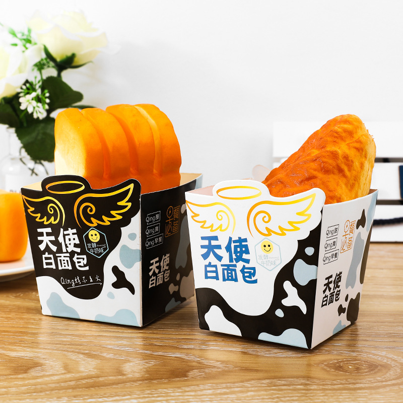 面包盒食品烘焙吐司纸托包装盒纸塑方形西点泡芙薯条餐包袋包装盒