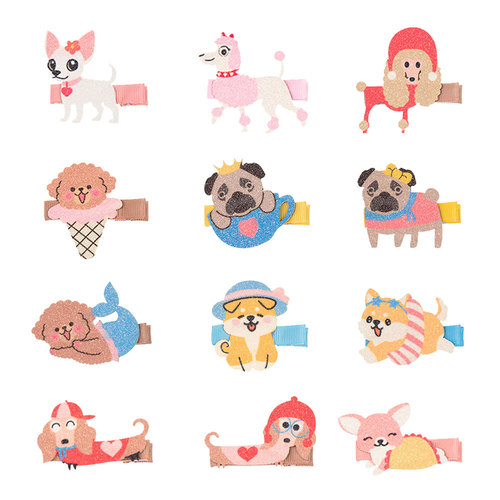 Summer cute cartoon pet dog hair clip 20405 super cute animal parent-child hair accessories holiday style baby side clip