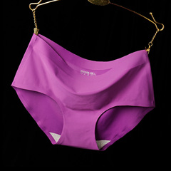 依可莉柔無痕內褲女冰絲內褲女一片式中腰大碼批發女士三角褲棉襠