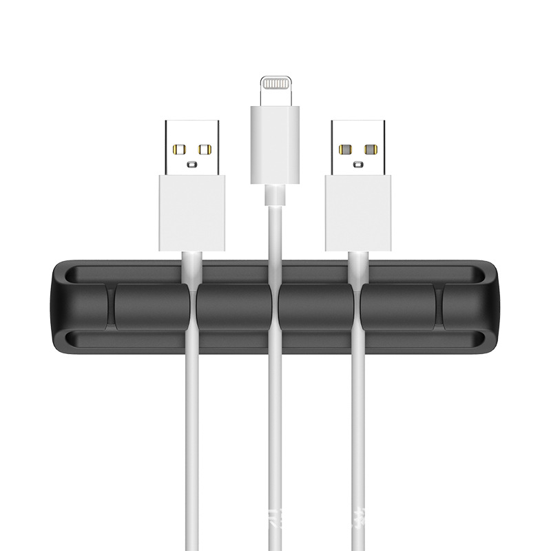 Enrollador de silicona cable de alimentación de escritorio Cable de almacenamiento de alambre clip de cable de datos organizador de cable Tarjeta de cable de soporte autoadhesivo