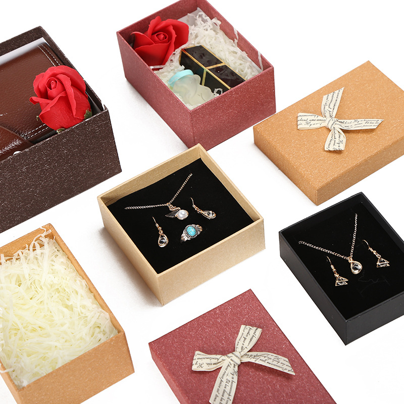 新款蝴蝶结首饰品复古文艺项链包装盒子口红香水礼物礼品量大优惠