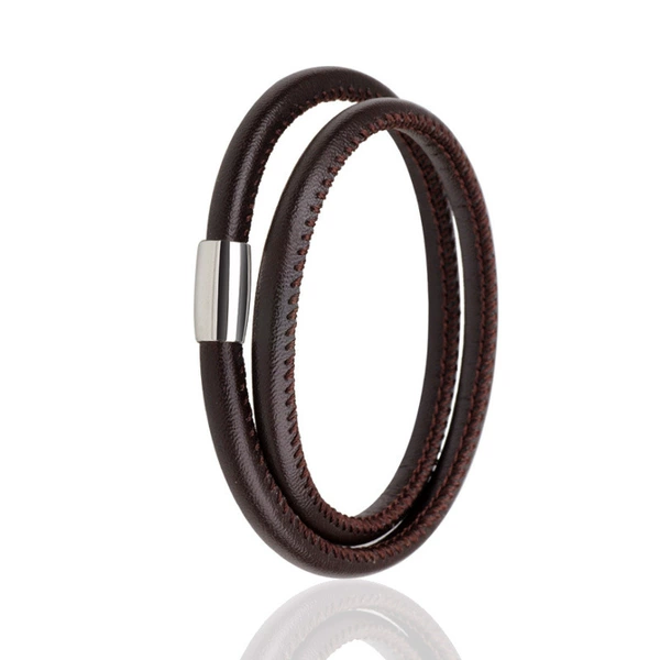 Brown silver buckle