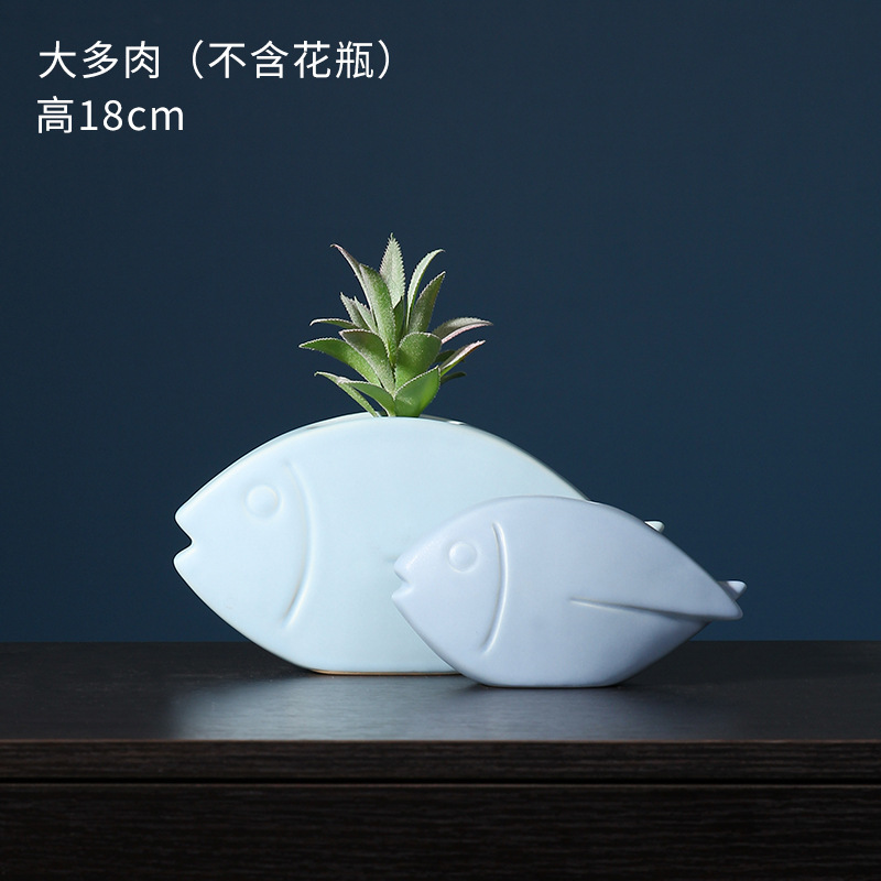 Estilo nórdico cerámica pescado artesanía decoración moderna minimalista creativa ins sala de estar decoración suave del hogar