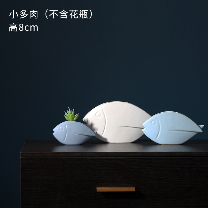 Estilo nórdico cerámica pescado artesanía decoración moderna minimalista creativa ins sala de estar decoración suave del hogar