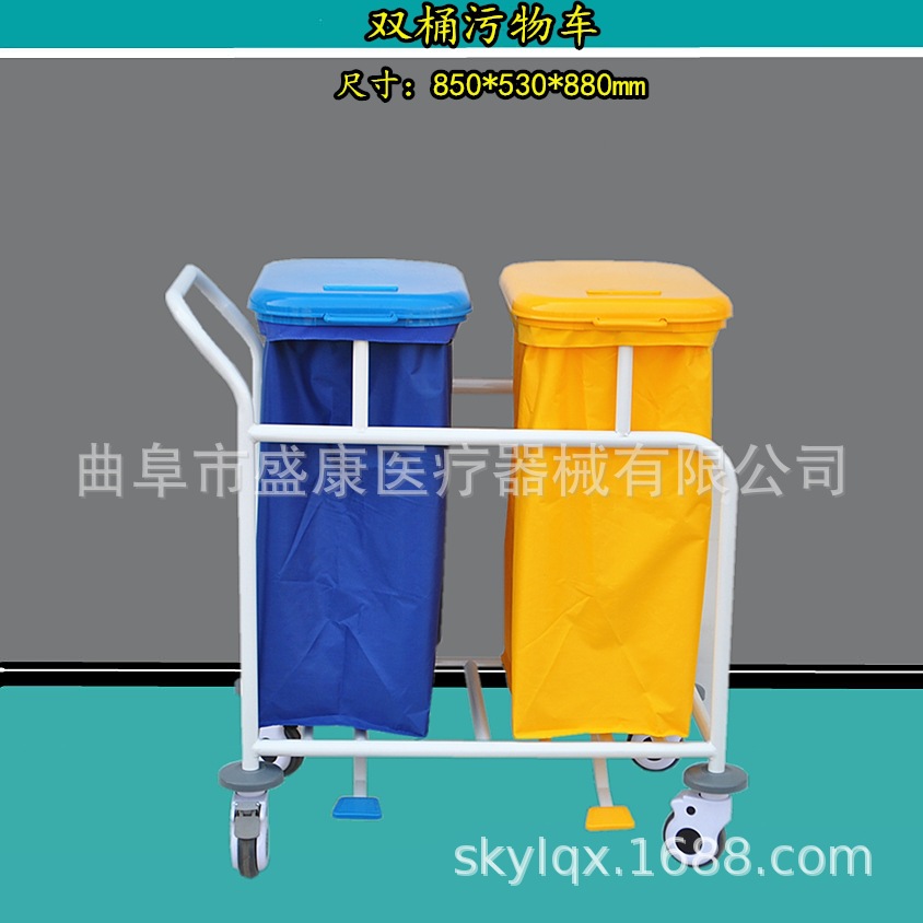 钢塑污物车不锈钢三层护理车加厚晨护车医院污物垃圾车被服车