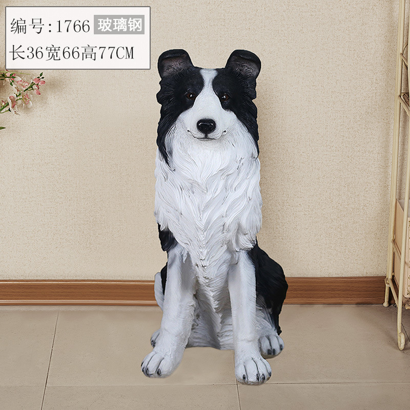 Simulación frontera cría de animales decoración resina collie perro modelo simulación perro decoración Scottish Border Pastor perro modelo de juguete