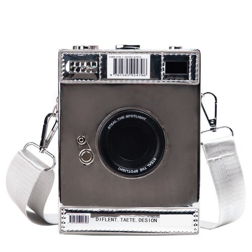 New  Korean style casual fashion personality creative wide shoulder strap camera small square bag simple fashion single shoulder crossbody