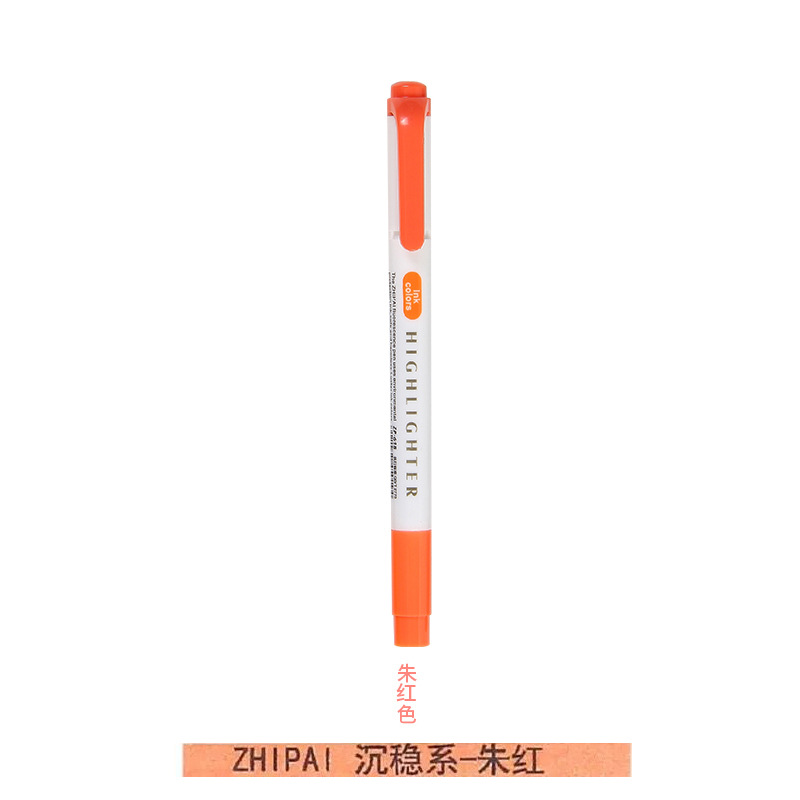 Zhipai 618 estudiante de doble cabeza resaltador gris suave luz oscuro retro color diario MARCA marcador clave