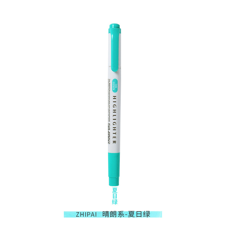 Zhipai 618 estudiante de doble cabeza resaltador gris suave luz oscuro retro color diario MARCA marcador clave