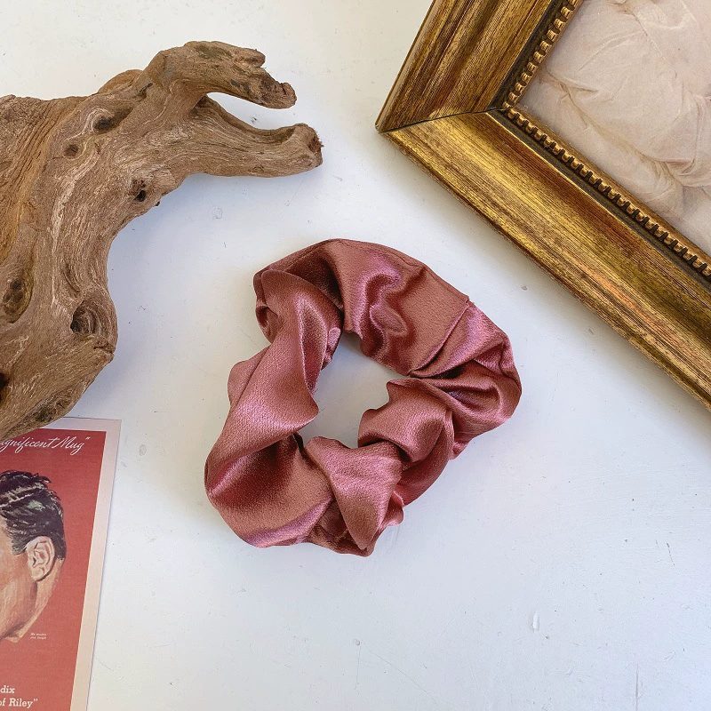 Hair scrunchie (Retro) satin, harmless non-damaging accessory, lightweight, multi-color