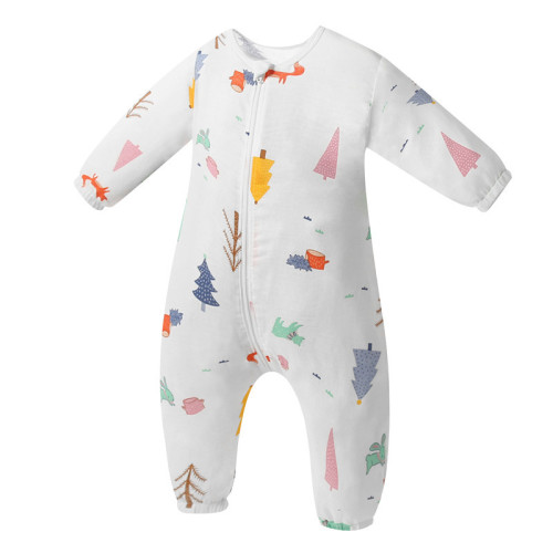 Bazitu children's gauze split-leg spring and autumn thin baby anti-kick quilt four-season pure cotton summer infant sleeping bag