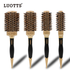 Golden thermal air bristle ceramic roller comb cylinder curling roller comb styling hair comb large wave curling comb