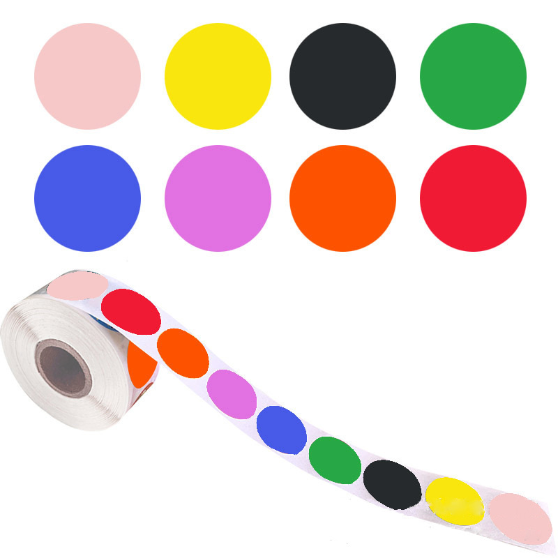 Round color dot sticker color code label Red Yellow Blue Green Black Pink Orange purple gift decoration sticker label