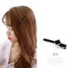 South Korean goods, cute black metal hairgrip, four-leaf clover, simple and elegant design