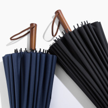 大量批发24骨自动长柄雨伞男士双人直杆伞超大防风晴雨伞定制广告