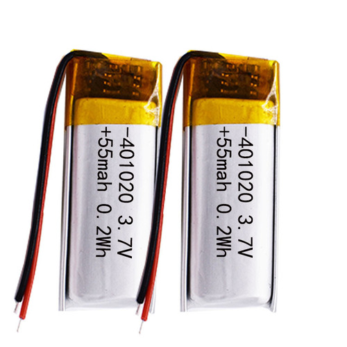 401020 55mah polymer lithium battery 3.7V rechargeable locator Bluetooth headset battery factory direct supply