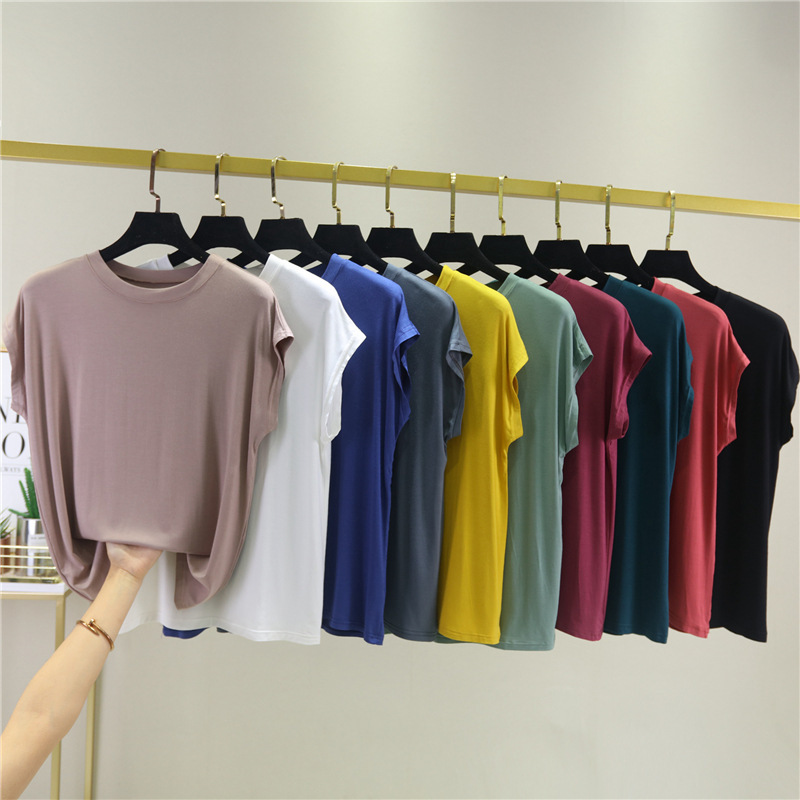 Factory spot wholesale ladies T-shirt modal high collar sleeveless bottoming shirt high elastic comfortable breathable home clothes