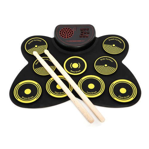 Children's Christmas gifts, colorful electronic drum with built-in speaker and lithium battery, silicone musical instrument, hand-rolled electronic drum