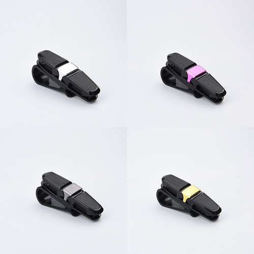 Creative car carbon fiber glasses clip car sunglasses holder sun visor storage clip car car receipt clip