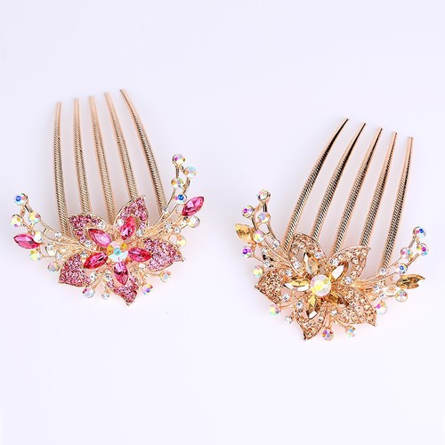 Insert comb plate hairpin clip hairpin hairpin hair accessories head flower hair comb crystal headdress alloy jewelry adult women's hair fork