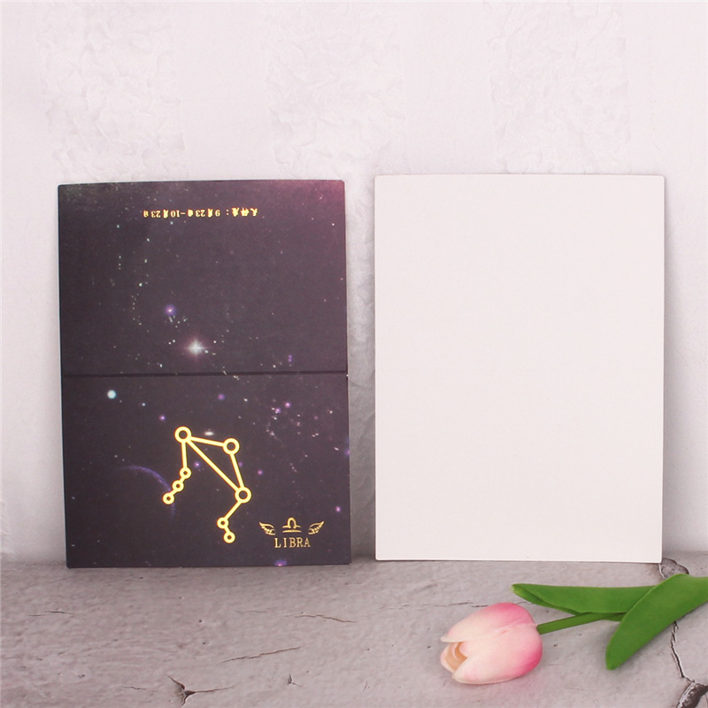 Doce constelación Cielo estrellado dorado tarjeta plegable pieza embalaje negocio tarjeta de felicitación flor caja de regalo Tarjeta de bendición tarjeta del mensaje