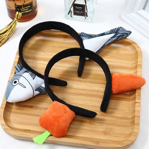 Carrot headband wearing salted fish hairpin female adult headwear internet celebrity same style cute and funny shark headband