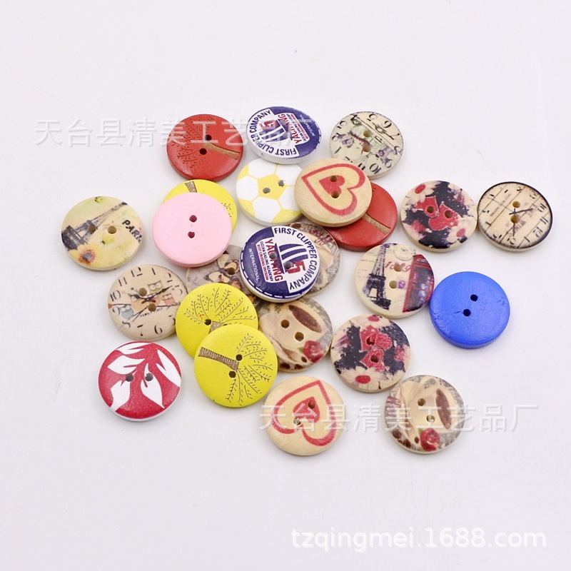 Mezcla de botones de 20mm, una variedad de accesorios de bricolaje hechos a mano, 100 piezas por paquete