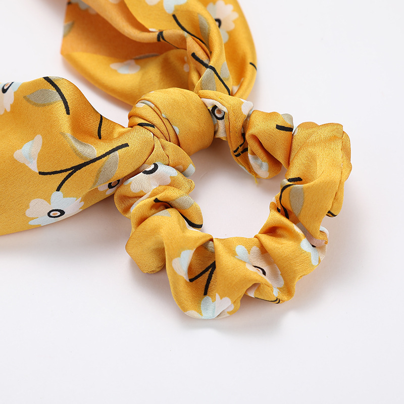 Pequeño anillo de intestino grande fresco triángulo largo anillo de cabello de cabello de bosque dulce disco de cabello de tela de cola de caballo anillo adornamiento para el cabello