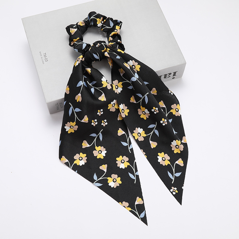 Pequeño anillo de intestino grande fresco triángulo largo anillo de cabello de cabello de bosque dulce disco de cabello de tela de cola de caballo anillo adornamiento para el cabello