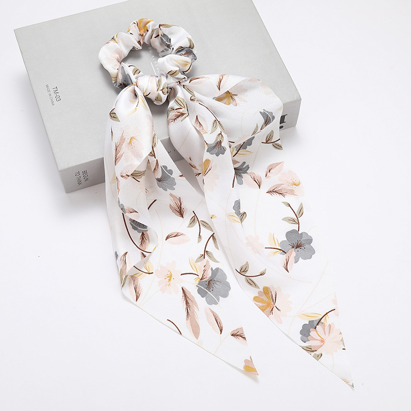 Pequeño anillo de intestino grande fresco triángulo largo anillo de cabello de cabello de bosque dulce disco de cabello de tela de cola de caballo anillo adornamiento para el cabello