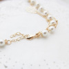 Demi-season accessory, long necklace from pearl, sweater, Korean style, wholesale, flowered