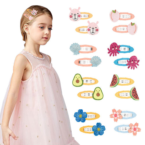 Baby cute bangs clip 20407 animal fruit water drop clip Internet celebrity trendy children's bb bye bye hair clip