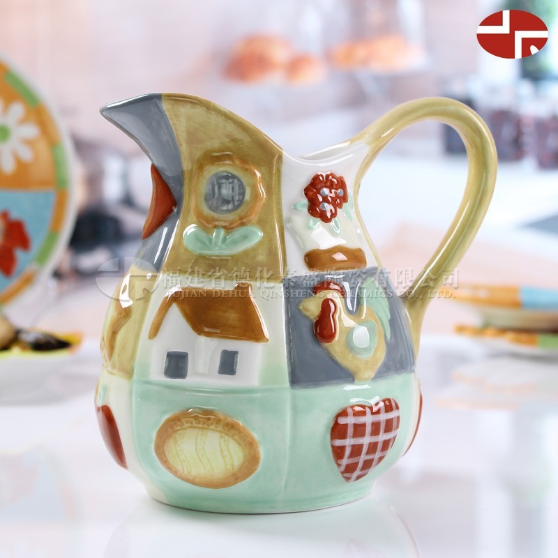 Casa de cerámica Qin Sheng pequeña taza de agua de dibujos animados para niños pequeños taza de leche con taza