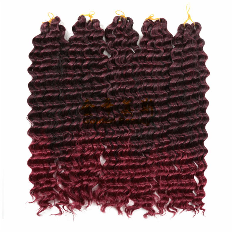 22 pulgadas profunda torcedura tubo africano peluca larga Pelo Rizado onda de agua fibra química baja temperatura de seda onda profunda