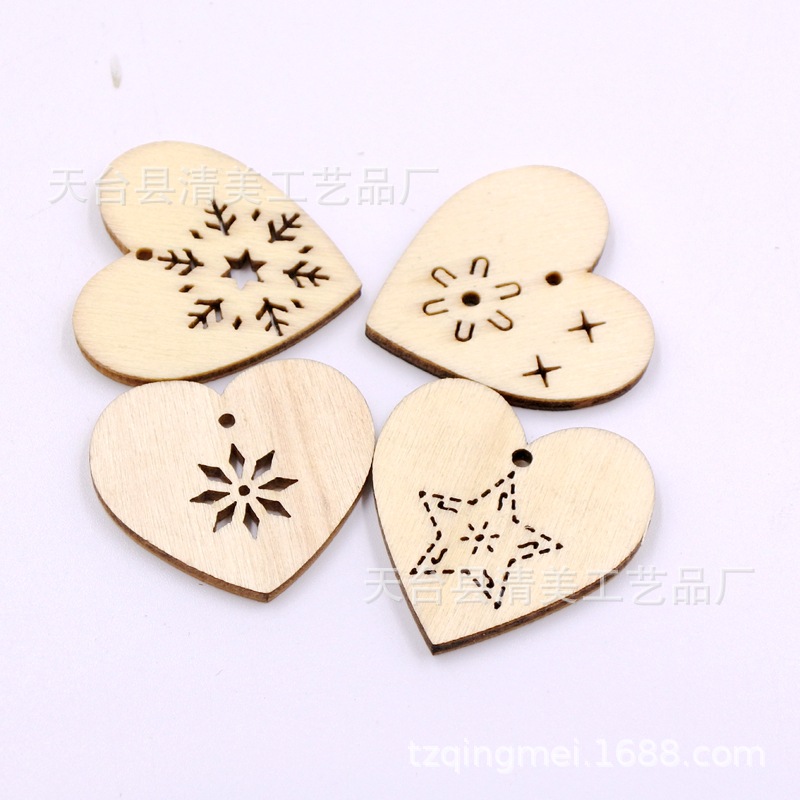 Color de madera mezcla de madera de dibujos animados mezcla de botones de madera de bricolaje 50 piezas por paquete