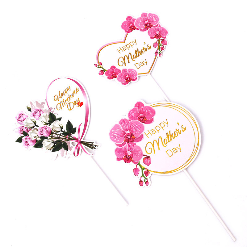 Amazon Mother's day cake card happy mothers day cross-border baking cake decoration plug-in