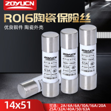 中宇陶瓷保险丝管R016 14*51 熔断器RT18-63 RT14-32熔芯 1A-63A
