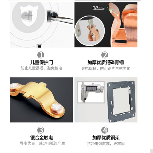 Type 86 switch socket panel concealed wall socket switch white switch panel one open single control double control switch